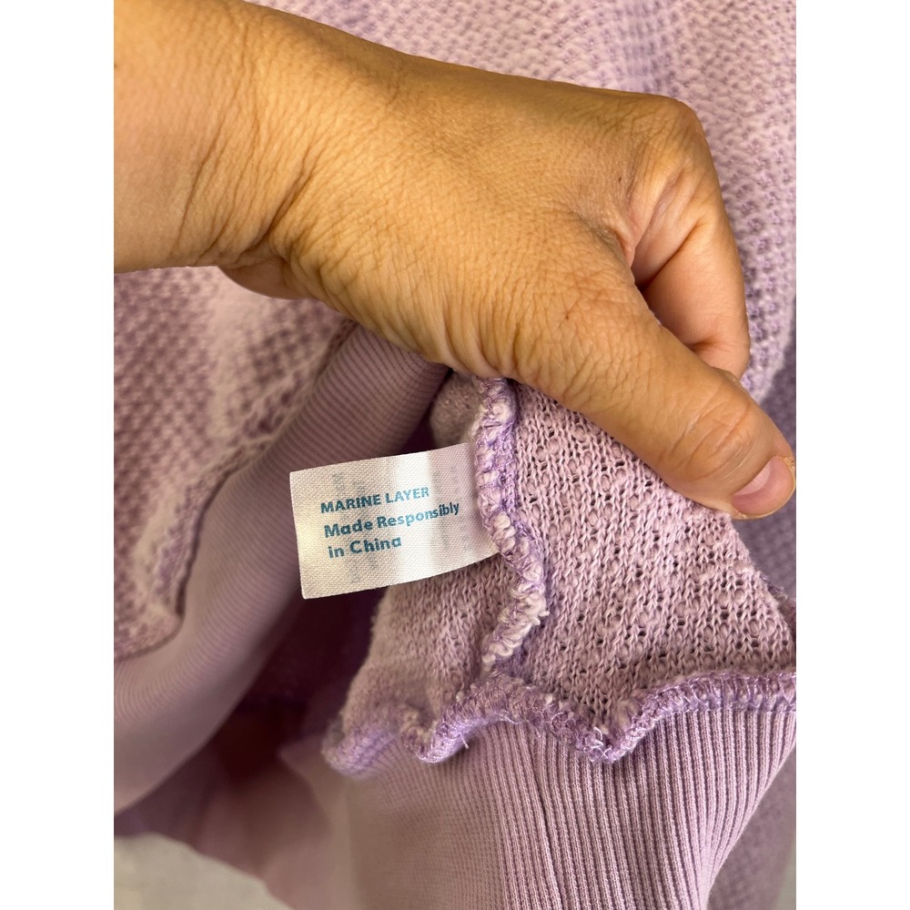 Marine Layer Birdseye Sweatshirt in Lavender M - Picture 4 of 8